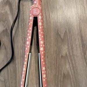 Pink and white stars Zoe hair straightener